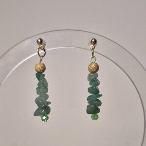 GREEN AVENTURINE Christmas Tree Earrings